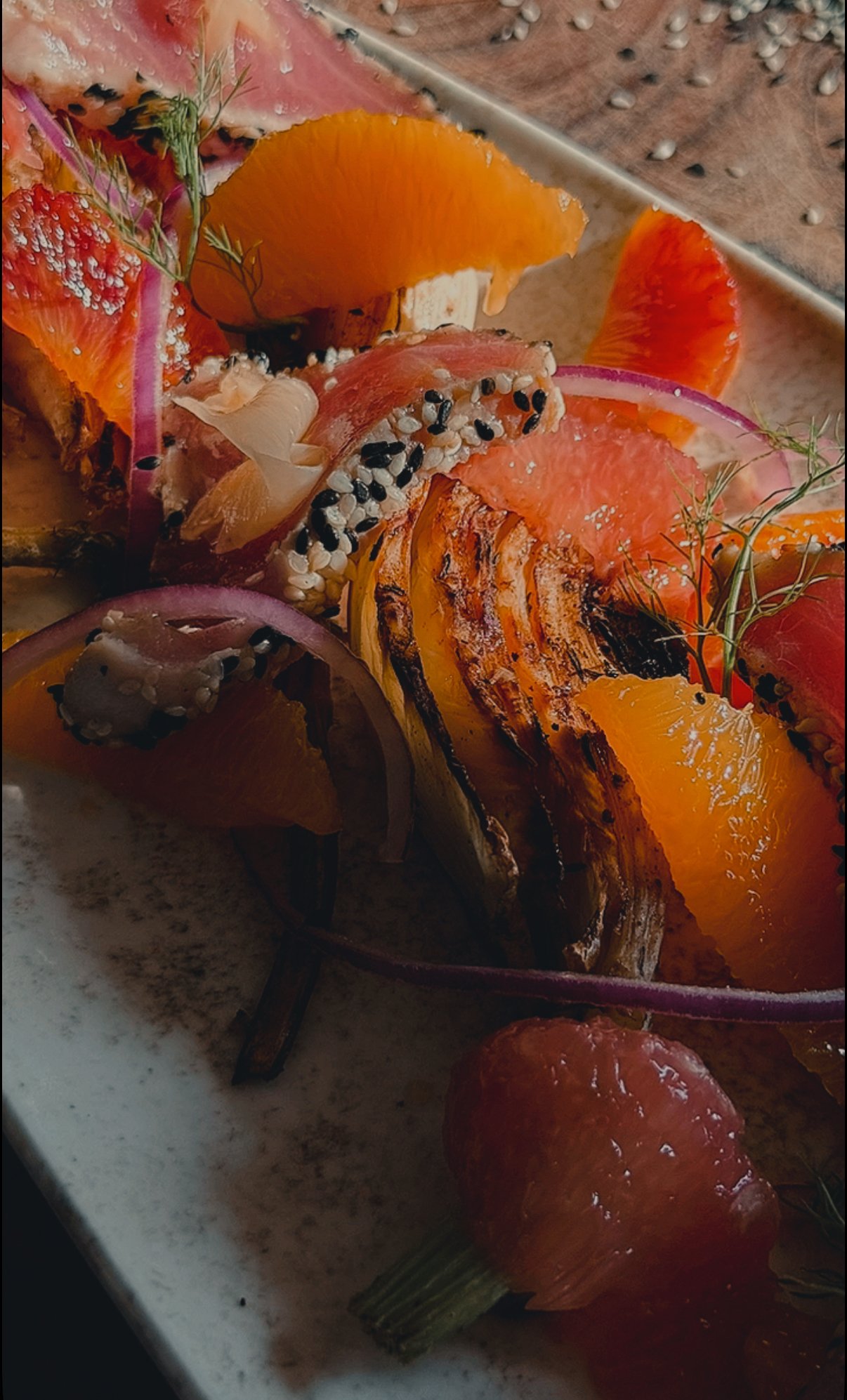 Sesame Crusted Tuna with a Citrus medley