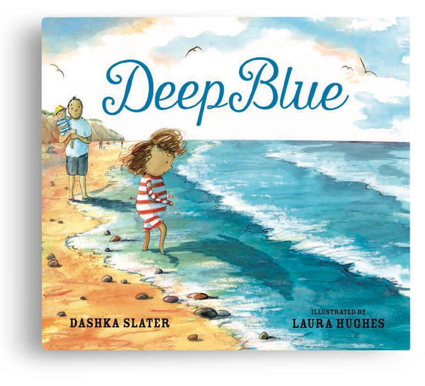 Cover of “Deep Blue,” Dashka Slater’s picture book about a young girl learning to find courage in the ocean.