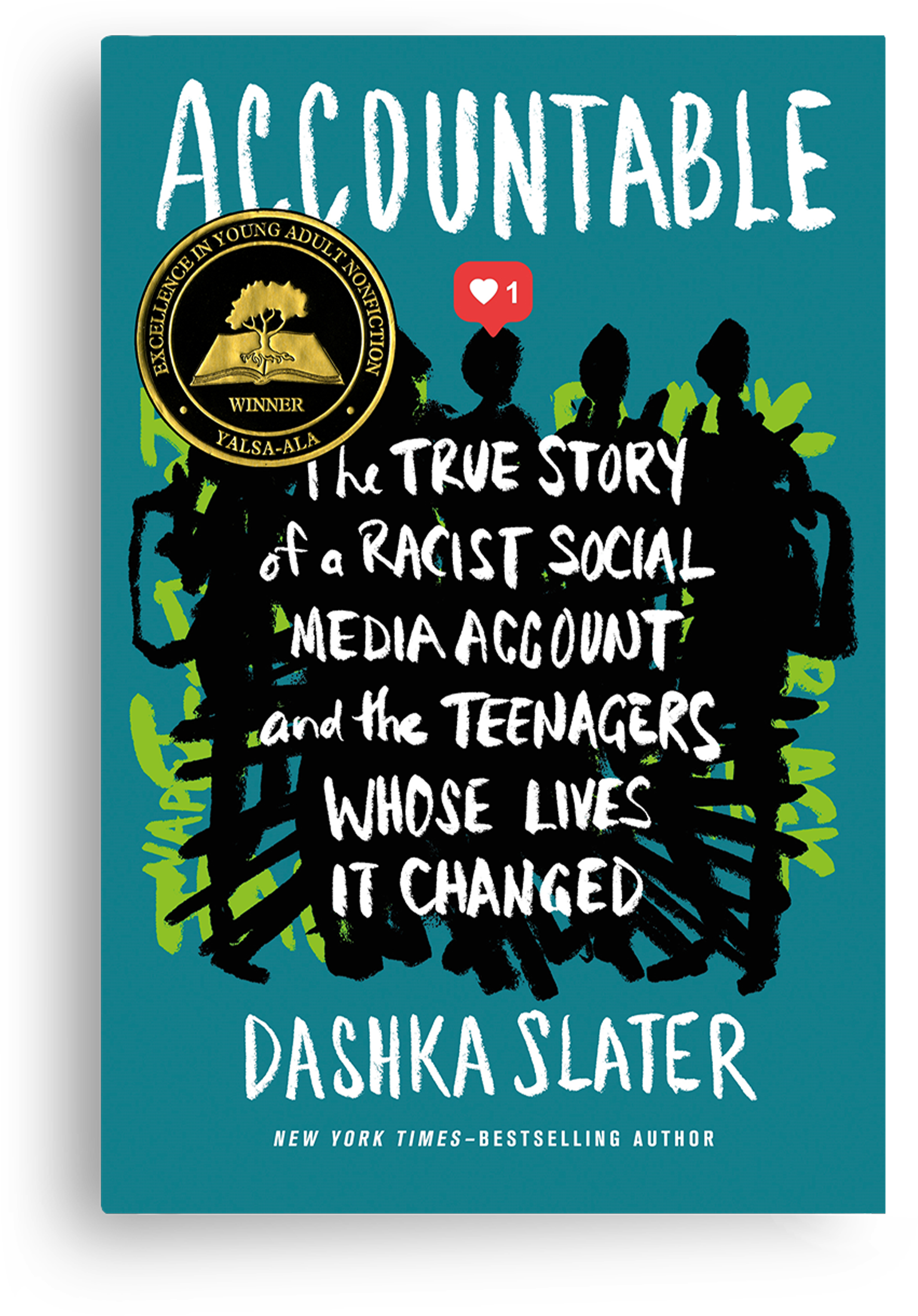 Cover of “Accountable” by Dashka Slater. Award-winning YA nonfiction about a racist social media account and the teens affected by it.