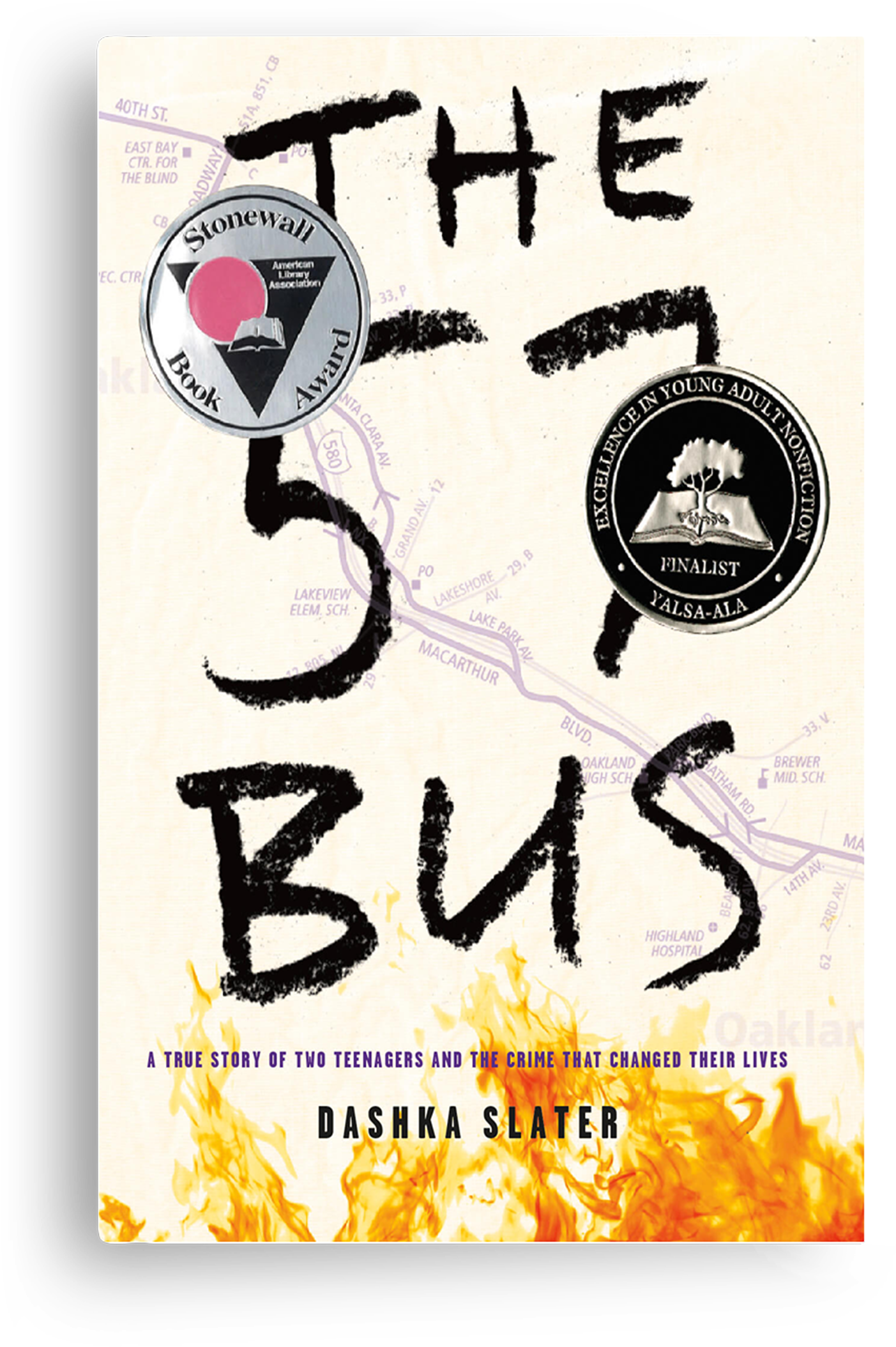 Cover of “The 57 Bus” by Dashka Slater, an award-winning YA nonfiction book about two teens and a life-changing crime.