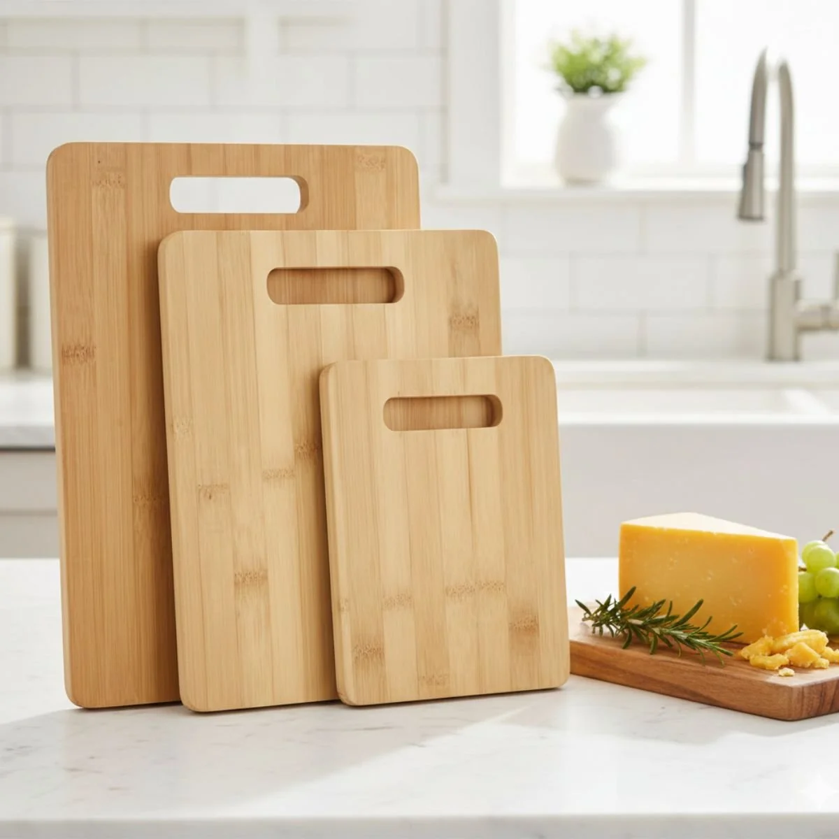 3 Pcs Bamboo Chopping Board Set
