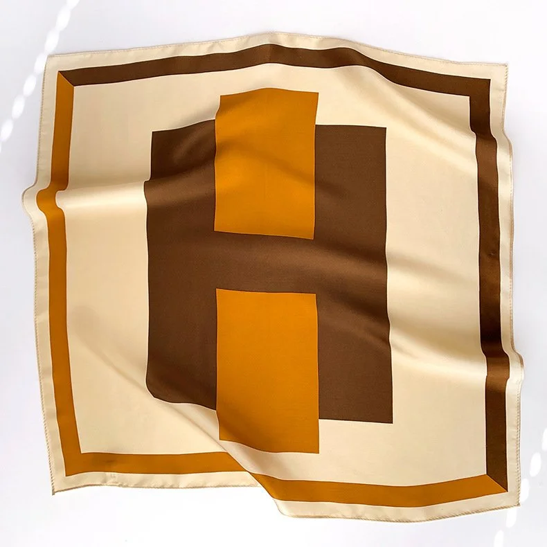 53x53cm Elegant Abstract 100% Silk Scarf