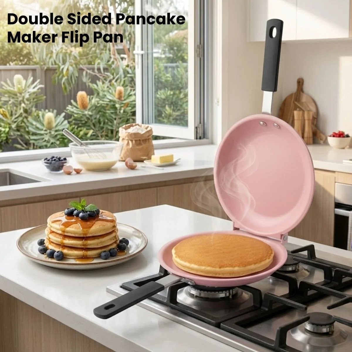 Double Sided Pink Pancake Perfection Flip Pan