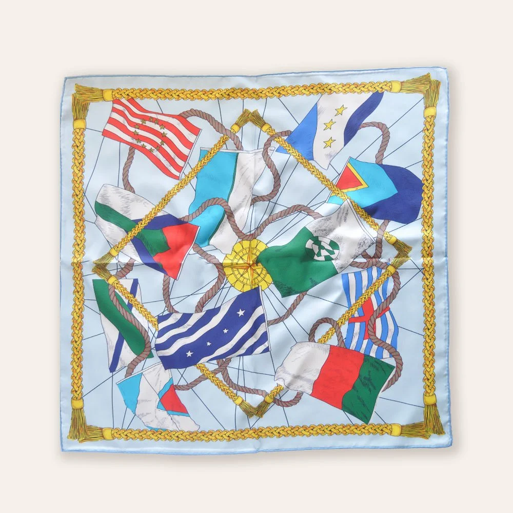 70x70cm Abstract Art Contrast 100% Silk Scarf