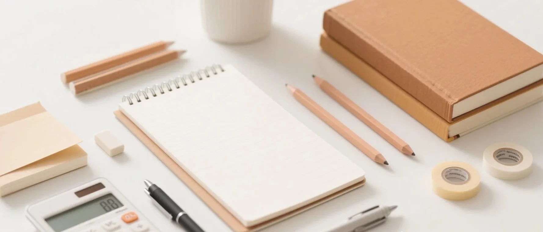 stationery books, pens, notebooks