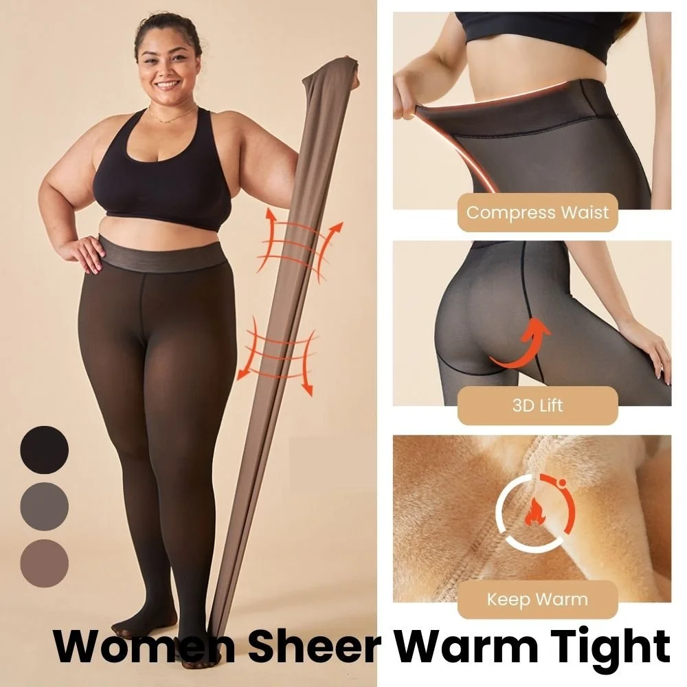 Women Sheer Warm Pantyhose Fleece Winter Tights Socks