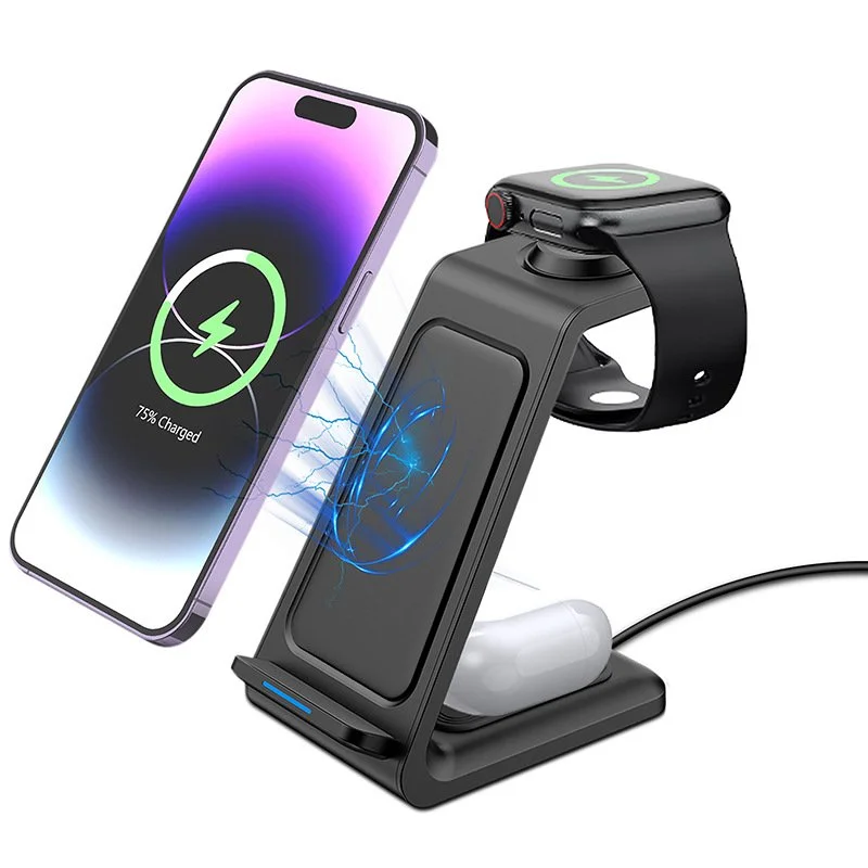 3 in 1 Wireless Charging Station Travel Multiple Devices Charge Stand Phone/Watch