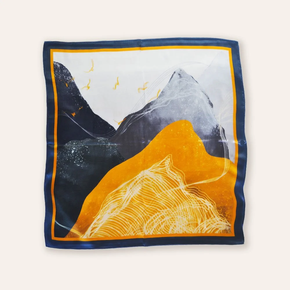 53x53cm Elegance in Painting Abstract 100% Silk Scarf
