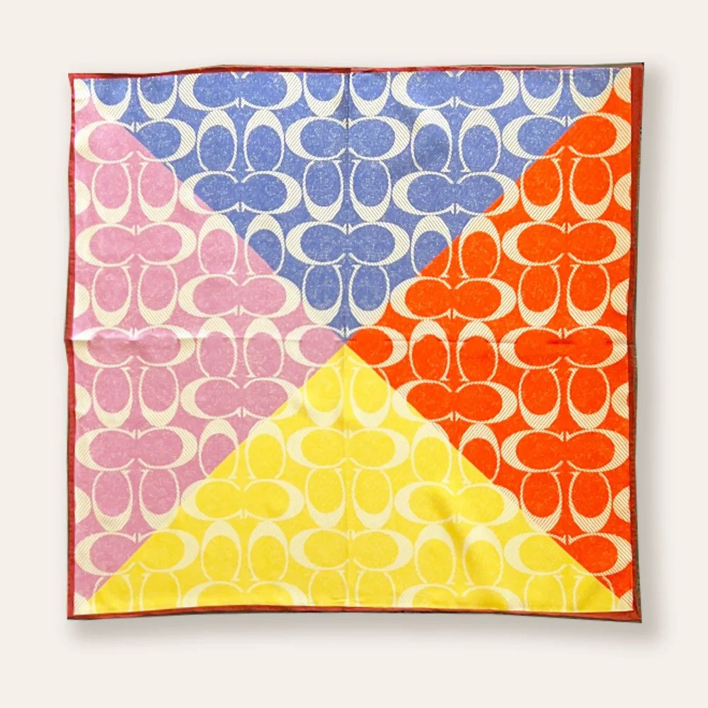 65x65cm Contrast Vibrancy 100% Silk Summer Scarf
