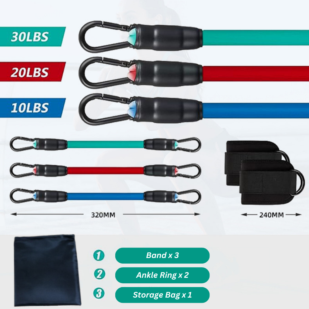 Versatile 6-Piece Resistance Band Set for Fitness Enthusiasts
