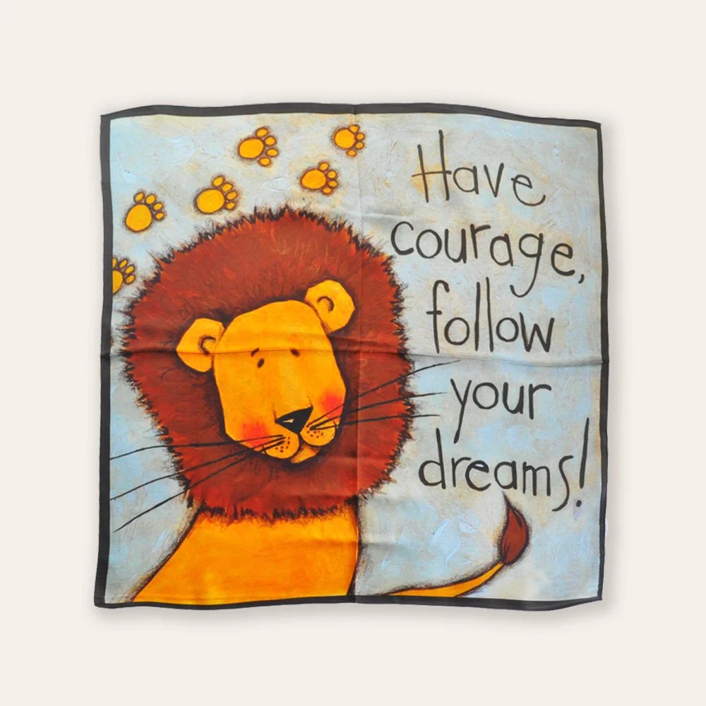 53x53cm Courageous Dreams 100% Mulberry Silk Scarf