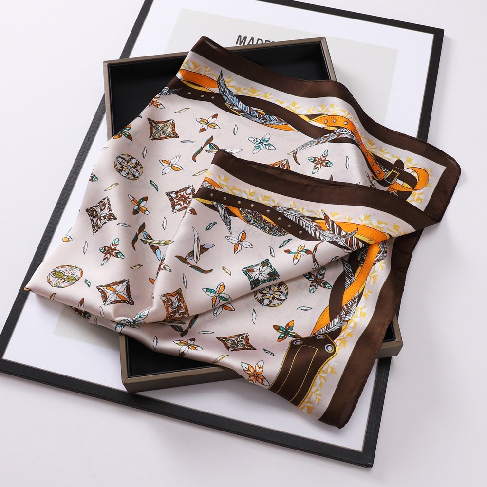 70x70cm Flower Luxurious 100% Silk Summer Scarf