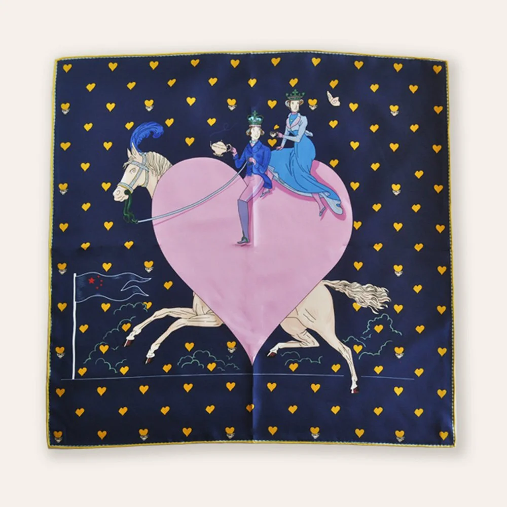 70x70cm Princess Fantasy 100% Silk Summer Scarf