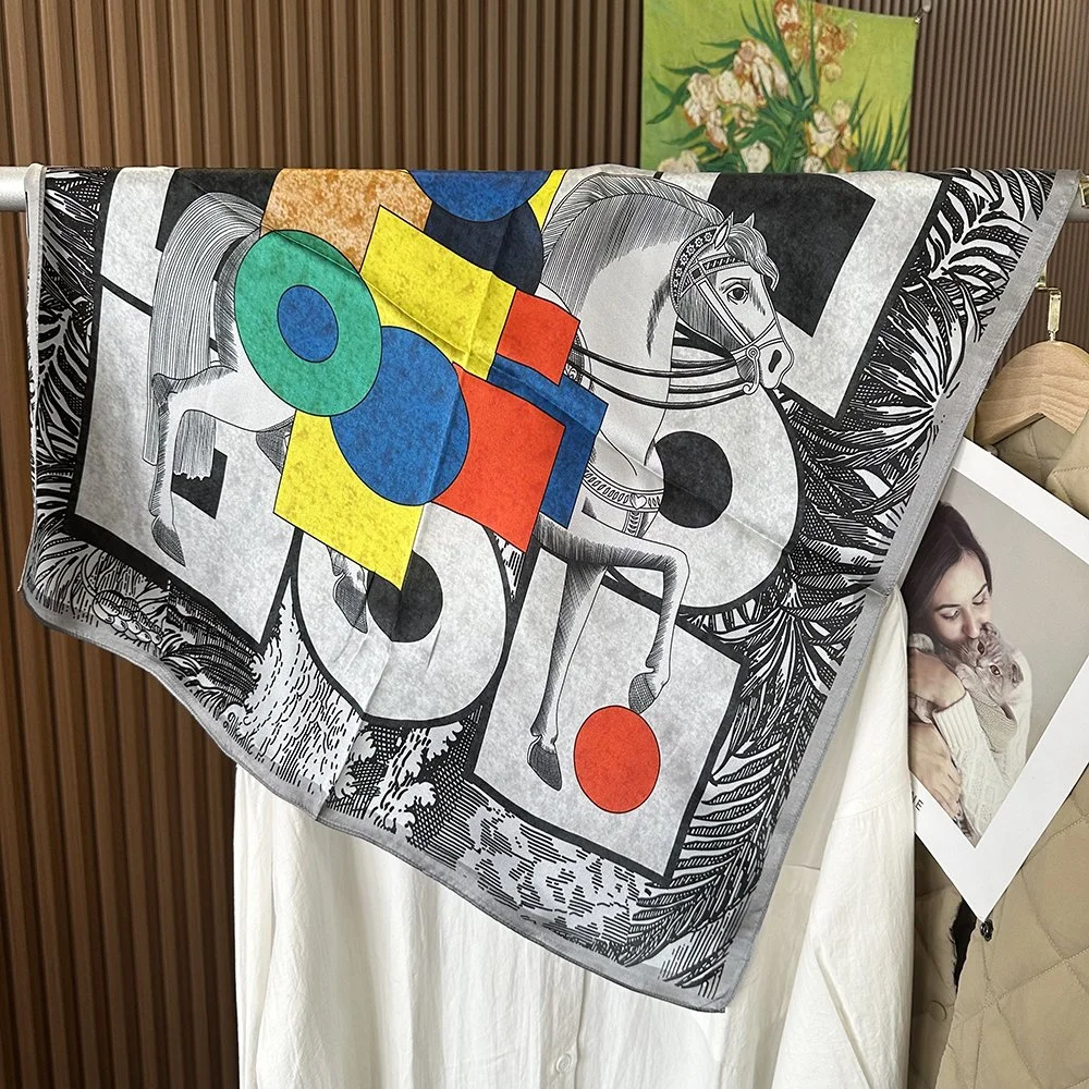 70x70cm Abstract Artistry Mulberry 100% Silk Scarf