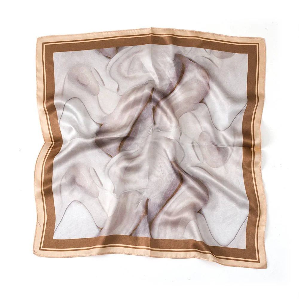 53x53cm Elegance Oil Painting 100% Mulberry Silk Scarf