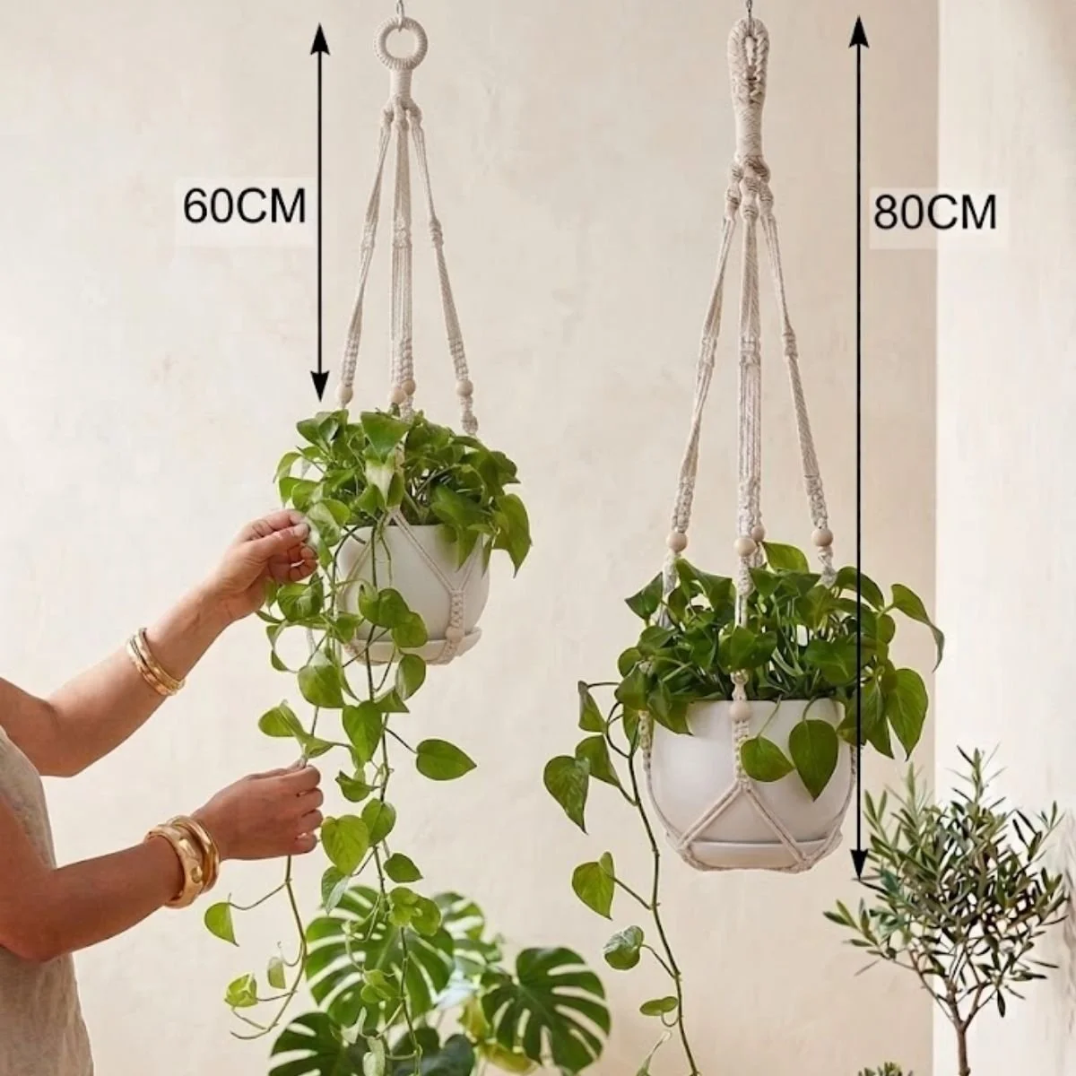 Handmade Boho Macramé Plant Hanger 80cm