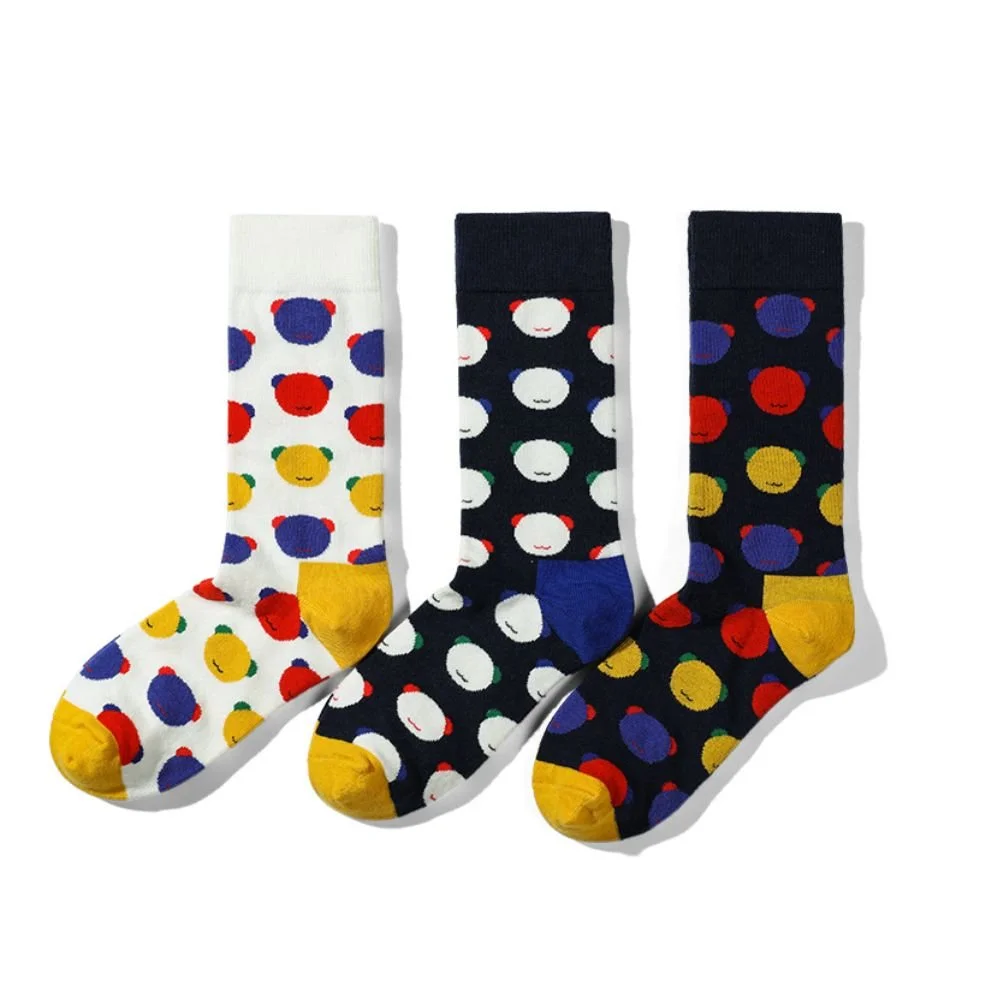 3 Pairs Novelty Socks 100% Cotton Female Abstract Design