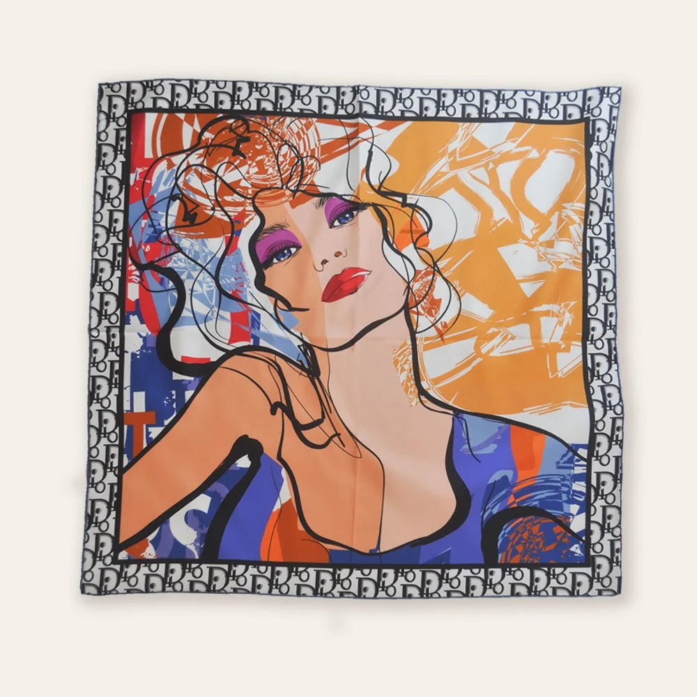65x65cm Artistic Elegance 100% Silk Summer Scarf