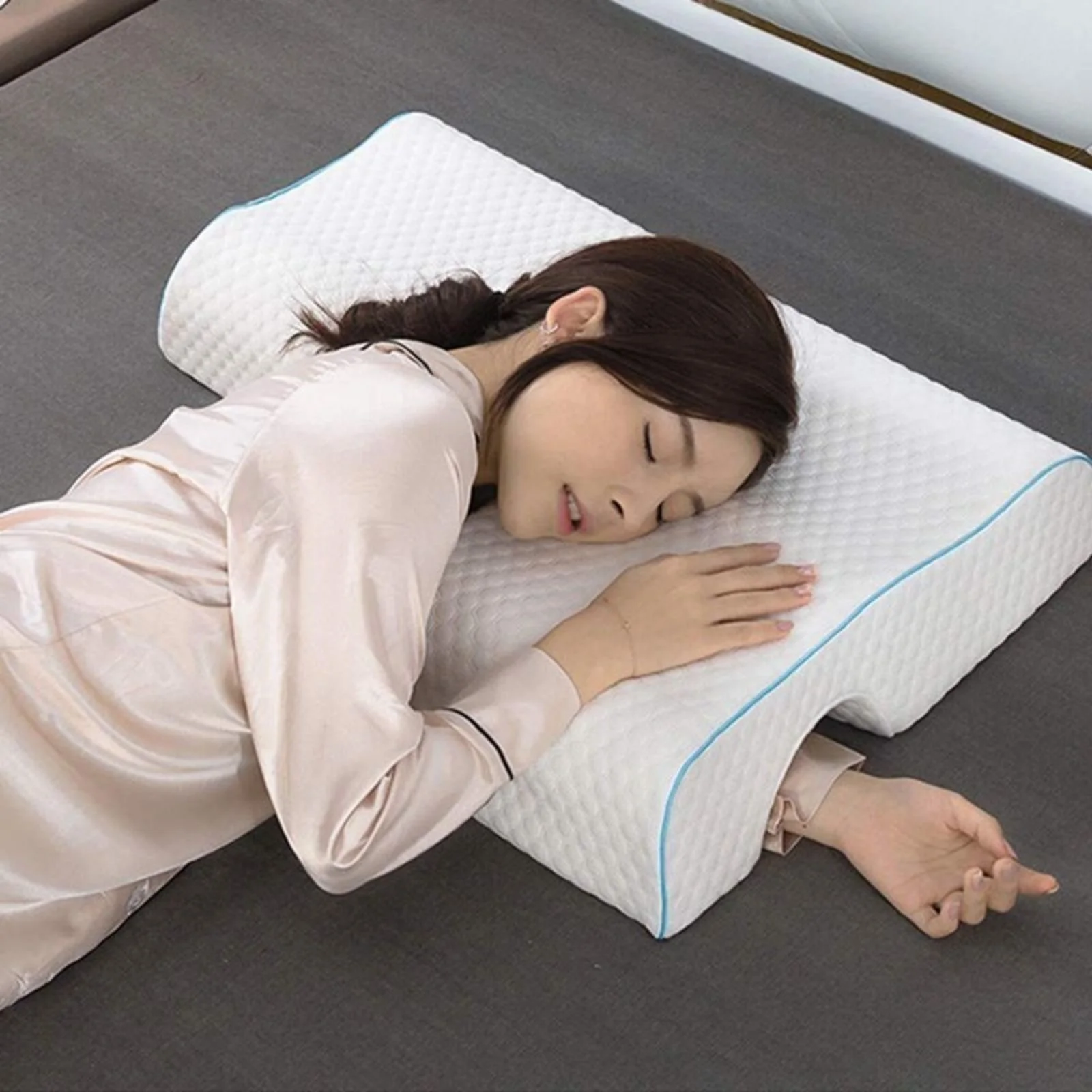 Couple Arch Pillow, Zero Pressure Pillow Slow Rebound No Pressure Hand, Pillow, Couple Sleep Double Memory Pillow