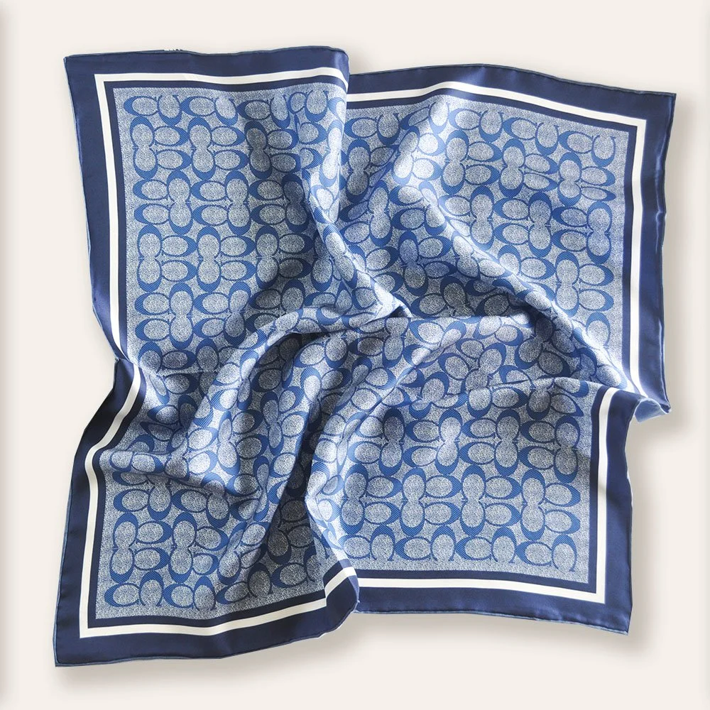 65x65cm Enchanted Blue 100% Silk Summer Scarf