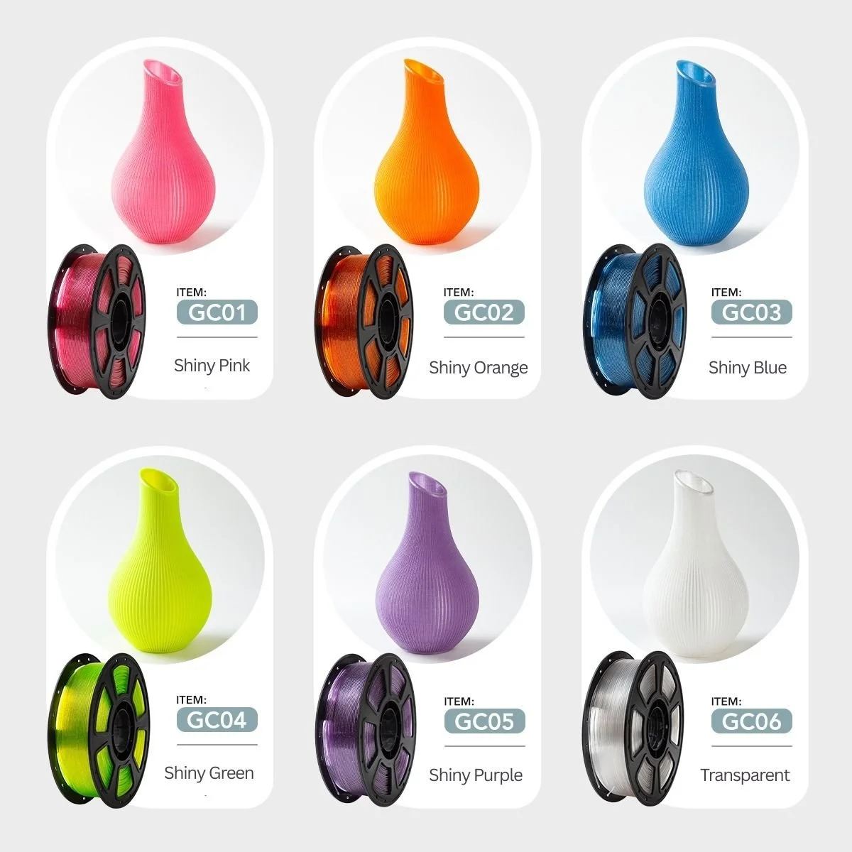 Shiny PETG 3D Printer Filament 1.75mm - 1kg Spool