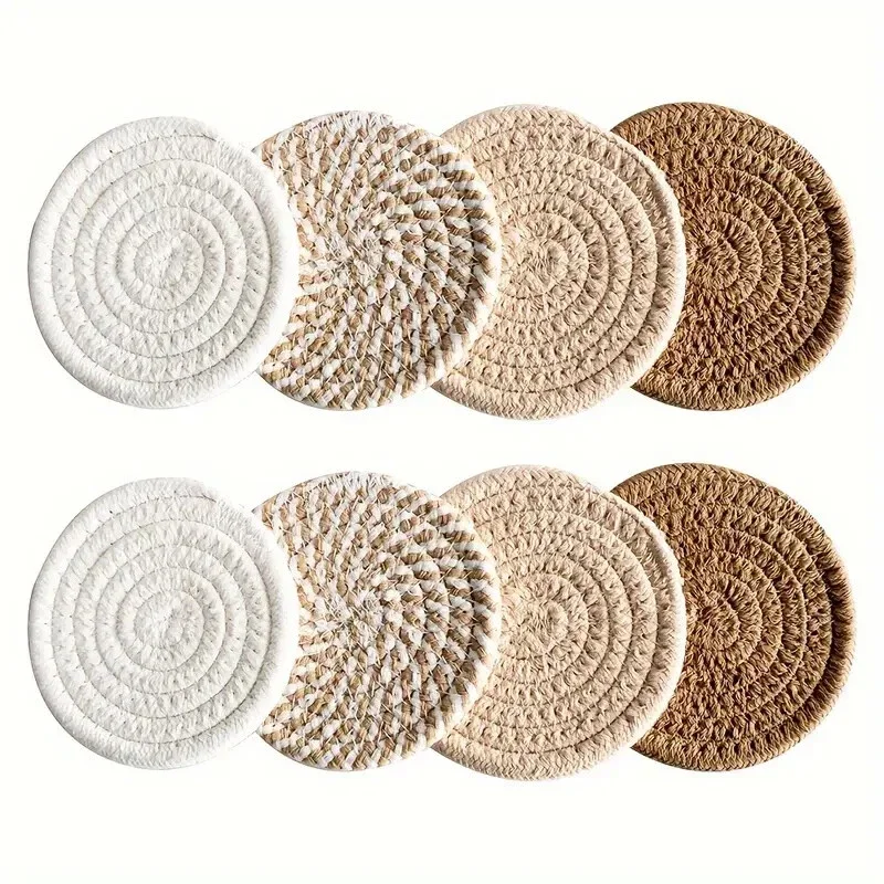 Chic & Cozy Cotton Coasters - Set of 4