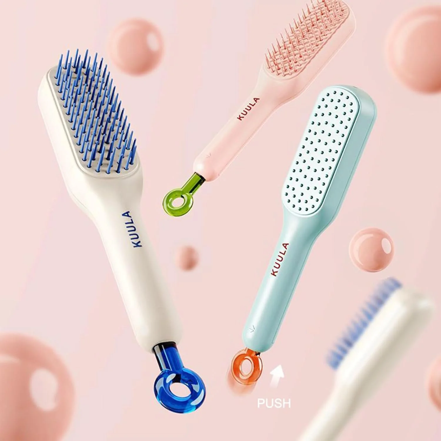 Self-Cleaning Anti-Static Massage Detangling Comb