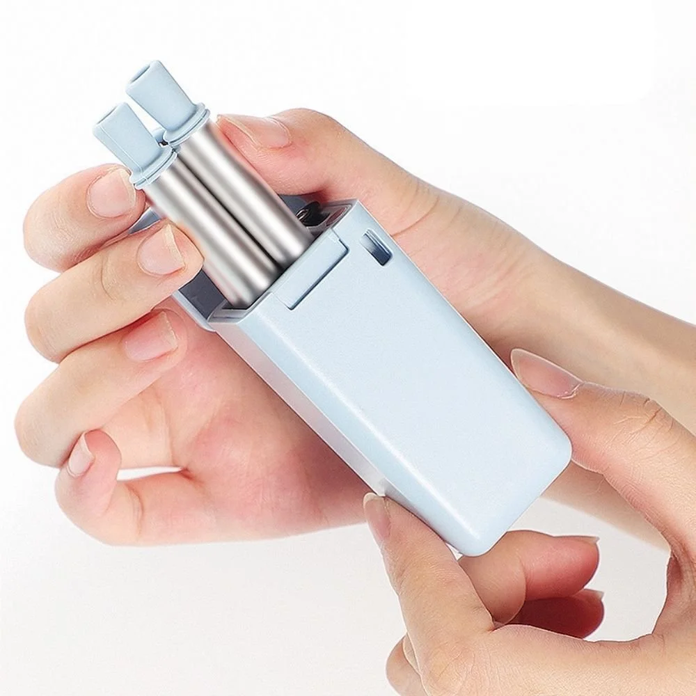 Pocket-Sized Foldable Stainless Steel 304 Foldable Straw Set