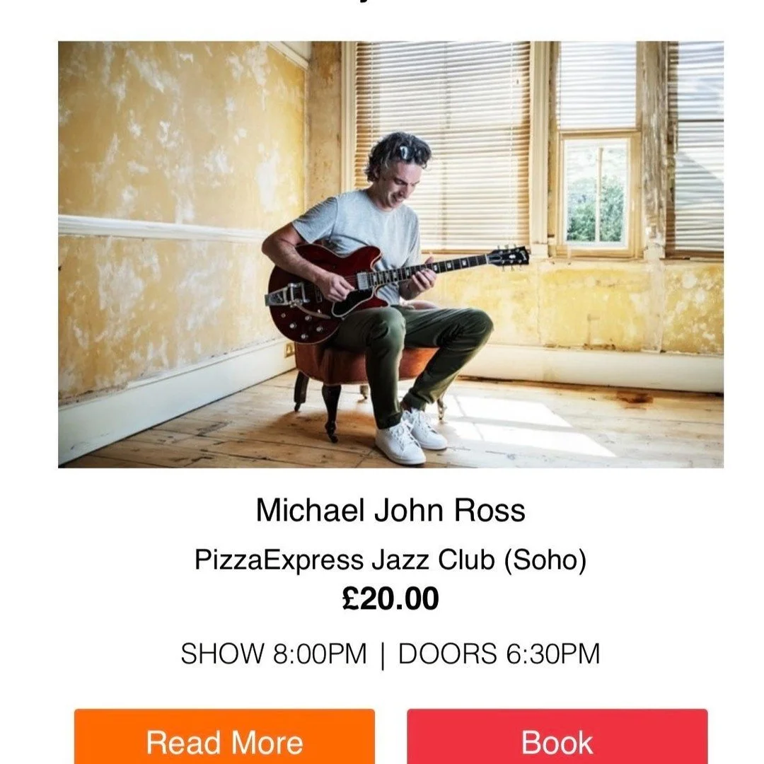 Looking forward to returning with @michaelrossguitar to @pizzaexpresslive Soho 25th June. Guitar-led jazz, blues and soul, with @chrisnickollsmusic and Bill Mudge @never2mudge