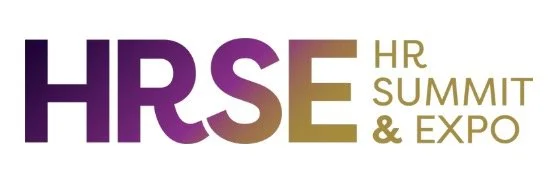 Logo for HRSE HR Summit & Expo with purple and gold text.
