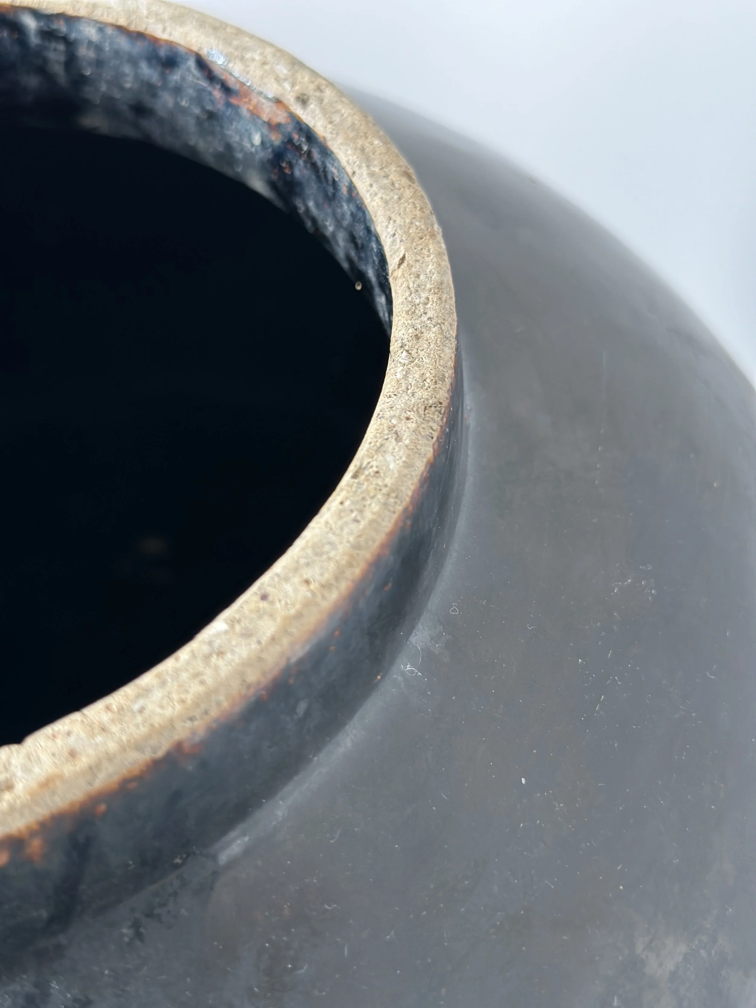 Vintage Black Ceramic Vase