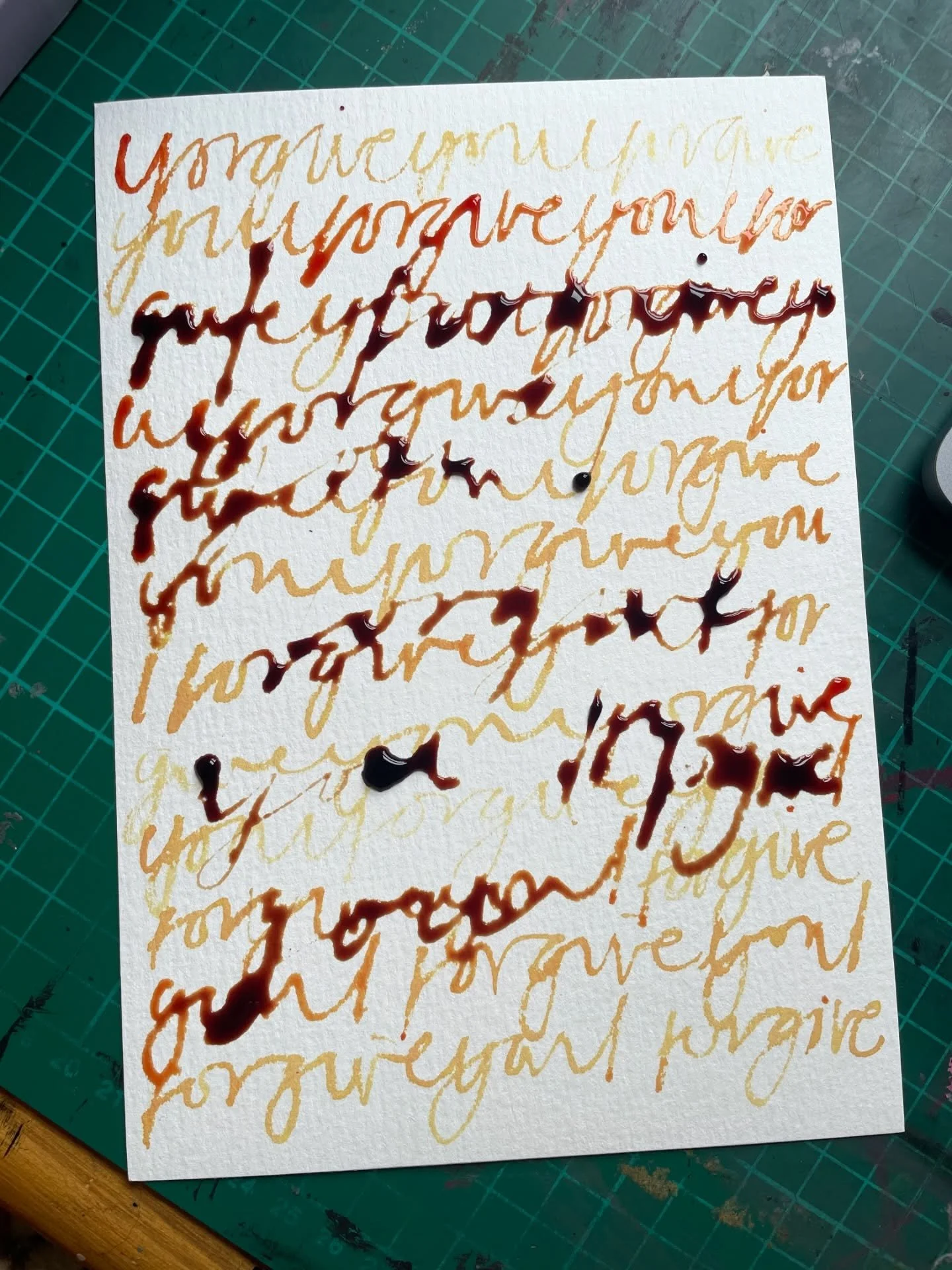 I&rsquo;m writing the same phrase for 4.5 months
Exploring forgiveness 
and trying to loosen the grip guilt has around it 

Since starting this project I find myself being given situations that I could never imagine where forgiveness feels like it sh