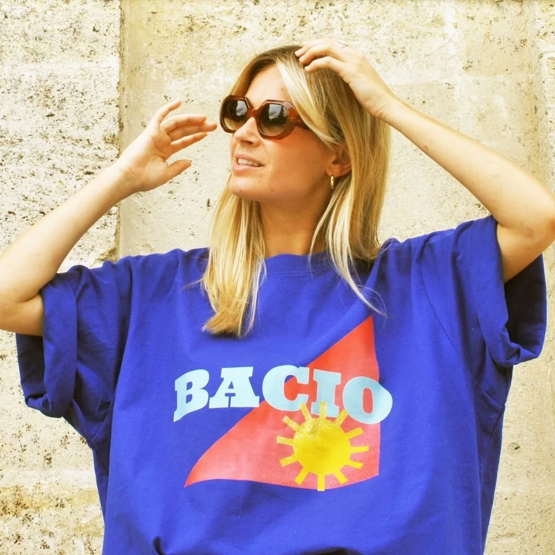 T-shirt Bacio bleu