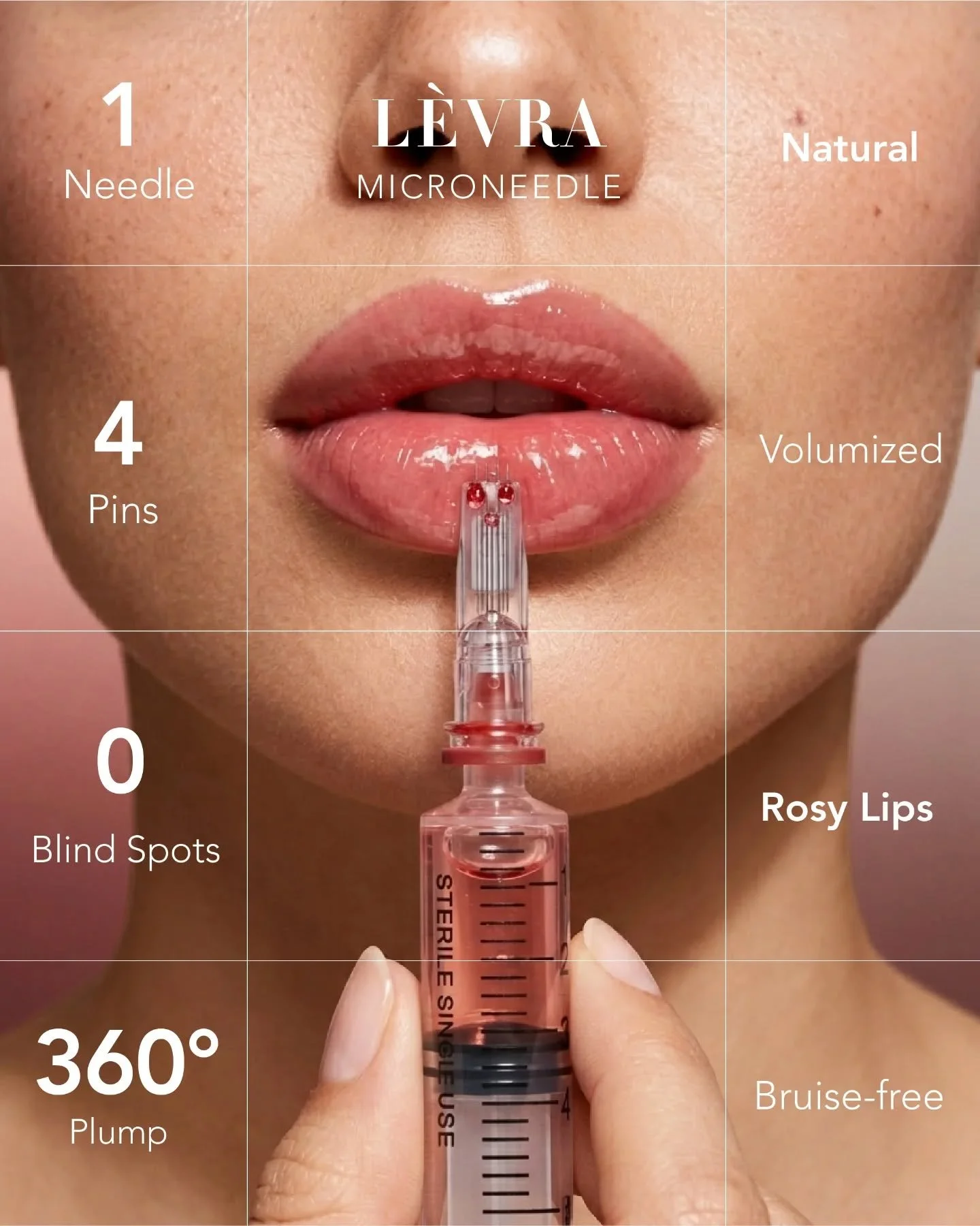 Not just a lip booster, it's a lip transformation.
Define your lip contour, enhance natural volume, restore a healthy pinkish tint, and visibly improve lip pigmentation with the power of ŎNAD L&egrave;vra Lip Booster and ŎNAD's specialized microneedl