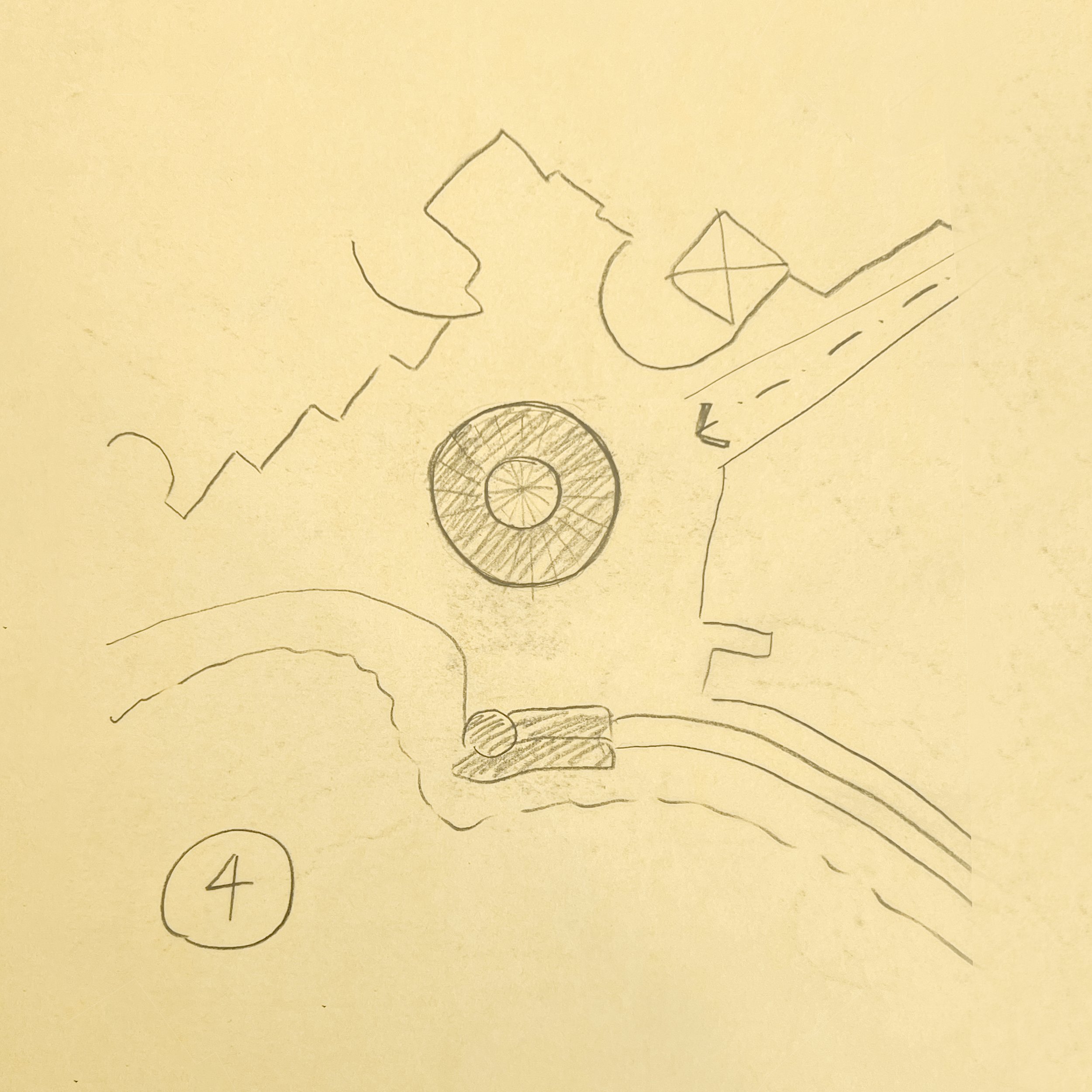 A hand-drawn masterplan option 4 for the Cap D'Ail Port project.