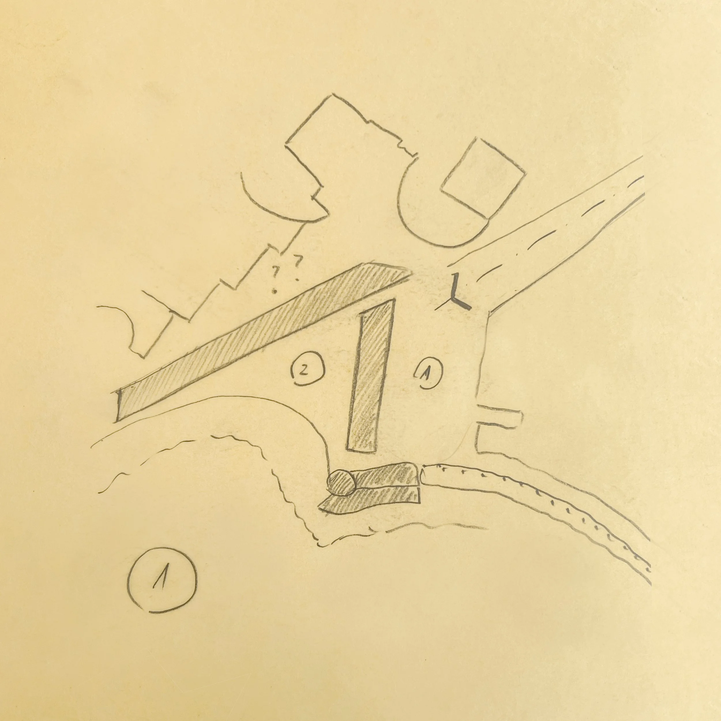 A hand-drawn masterplan option 1 for the Cap D'Ail Port project.