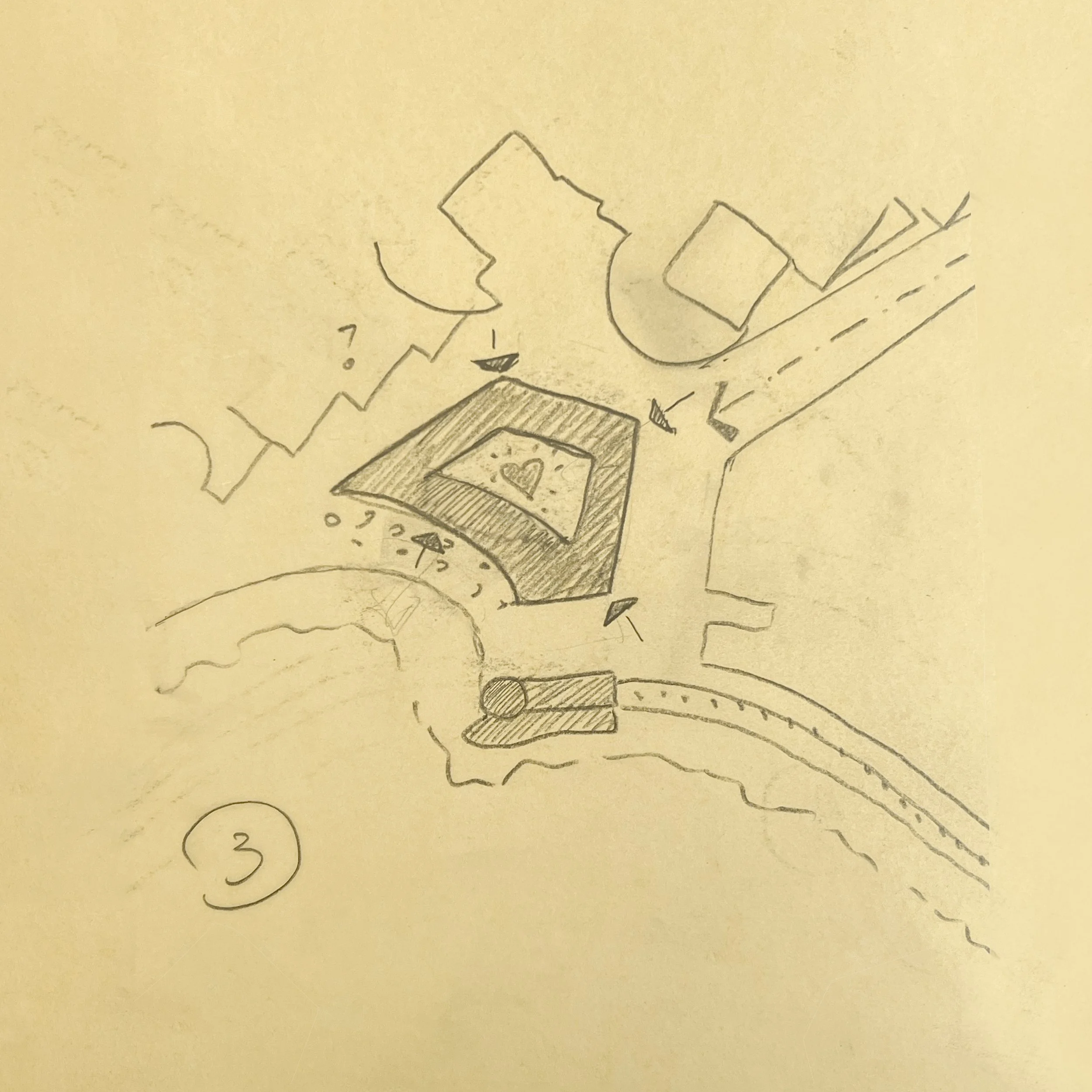 A hand-drawn masterplan option 3 for the Cap D'Ail Port project.