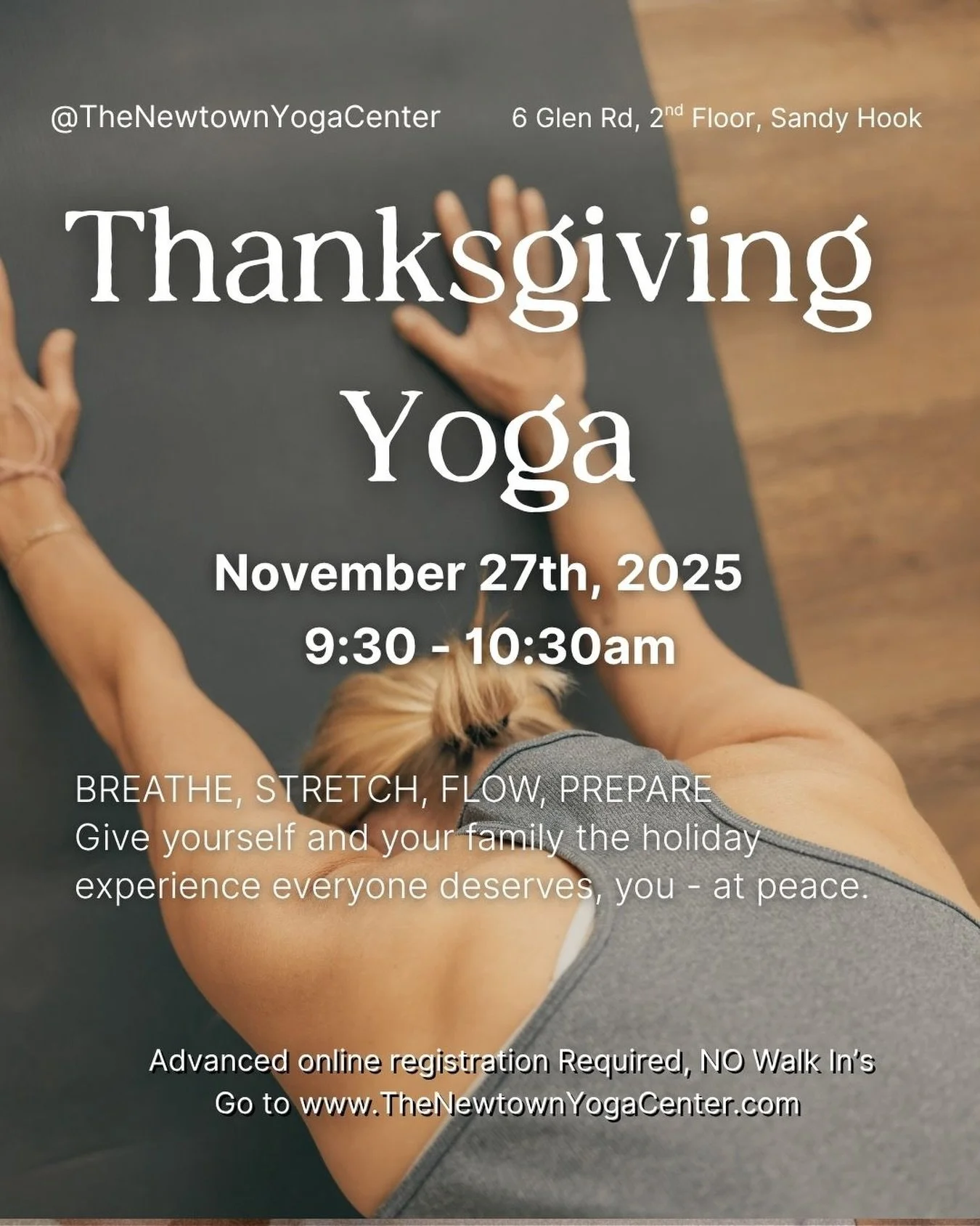 Enjoy your holiday and stress LESS! Join us Thanksgiving Day at 9:30am for an all levels flow! 

Click the link in our bio or head to the website or Kenko app to sign up! 

#thanksgivingyoga #stressless #stressreliefworkout #yogaforhumanity #yogaclas