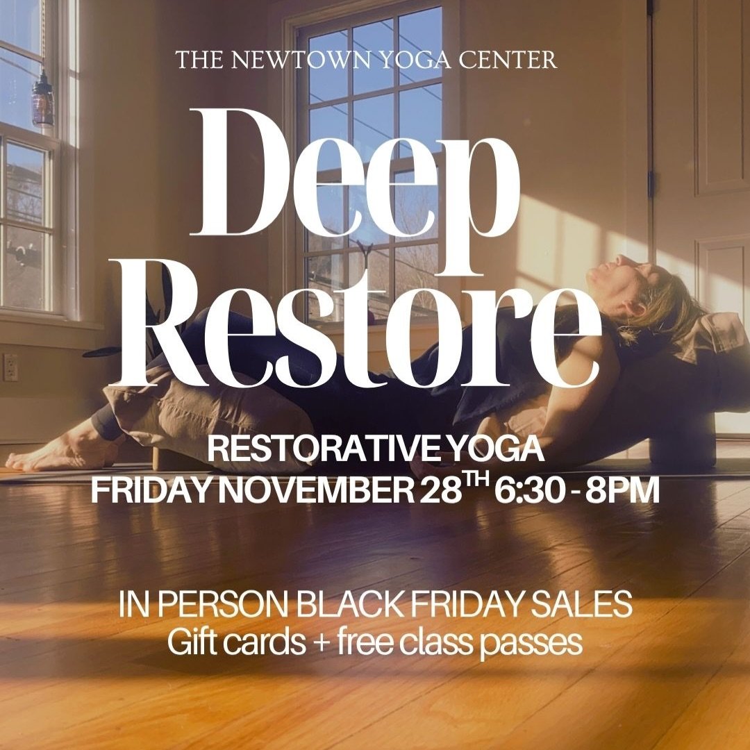 Are you a planner? Know that after Thanksgiving you might need to regenerate? Join us Friday for 90 minutes of restorative yoga and recoup plus relax! 
🫸 Bonus: Anyone who attends Deep Restore and wants to purchase a gift certificate will get free c