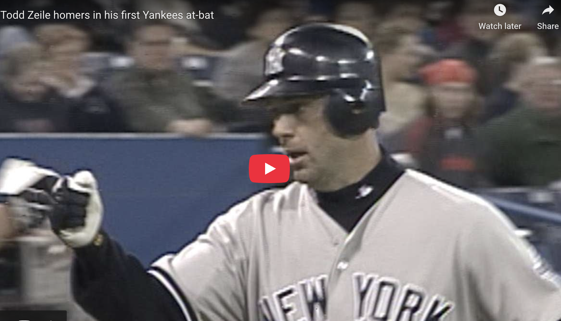 Todd Zeile homers in his first yankees at bat