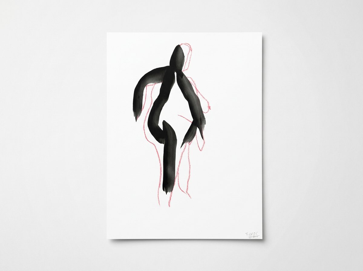 Sans titre - 2025 - Encre et crayon de couleur sur papier - 14,8 x 21 cm