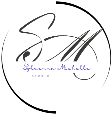 Logo for Sylvienne Michelle Studio with stylized initials and handwritten text