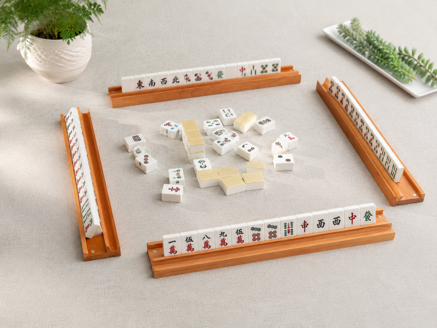Deluxe Cherry Mahjong Rack Set