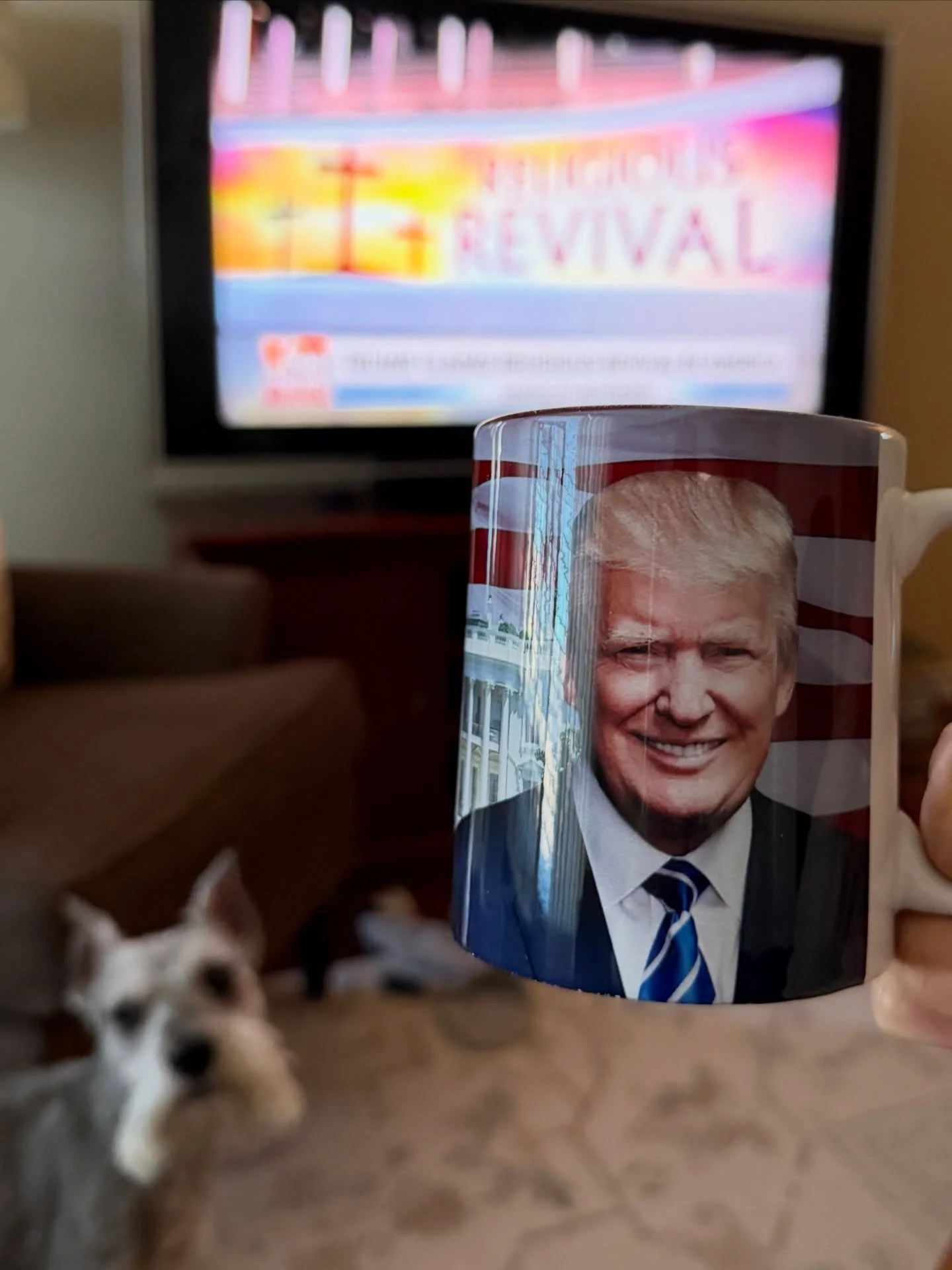 There&rsquo;s no place like home, where you&rsquo;re served Keurig coffee in a Donald Trump coffee mug while watching Fox News.

I am SO ready to get back to NYC! (so is @matiasnyc)
