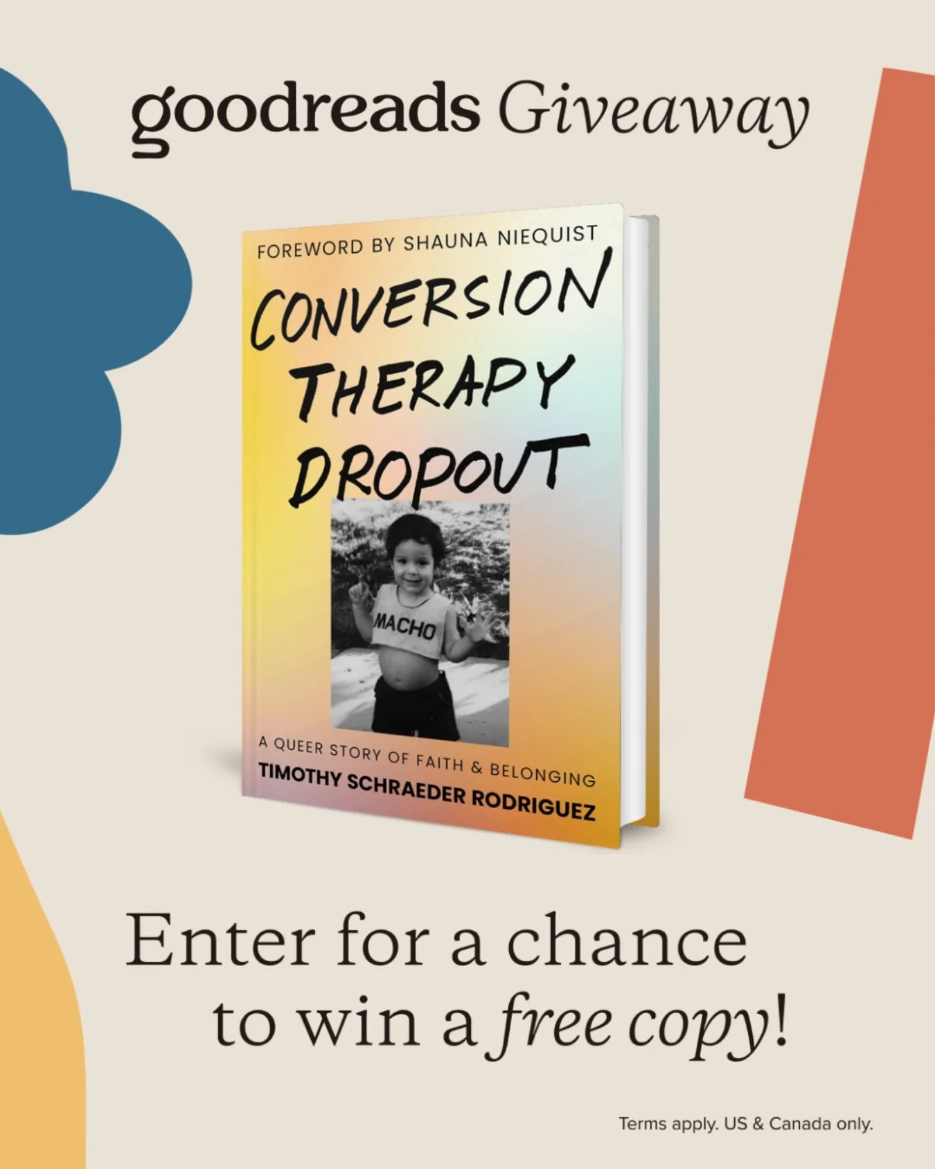 🚨GIVEAWAY ALERT!‼️ 

Want to read #ConversionTherapyDropout before it releases on May 5? Here&rsquo;s your chance!

Enter my @goodreads Giveaway now through March 27 to for your chance to win an advance copy.

It only takes a second to enter. Head t