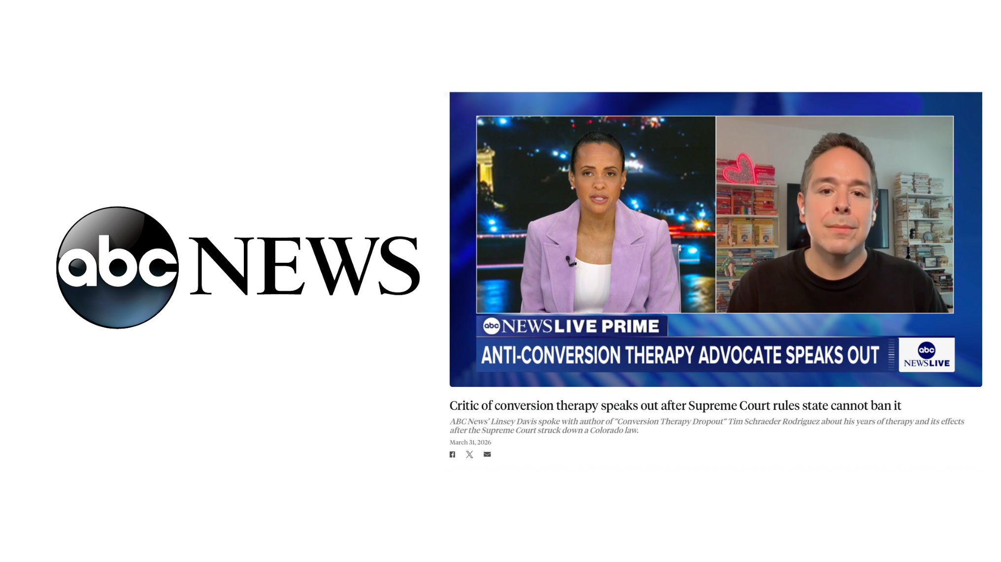 ABC News: Critic of conversion therapy speaks out after Supreme Court rules state cannot ban it