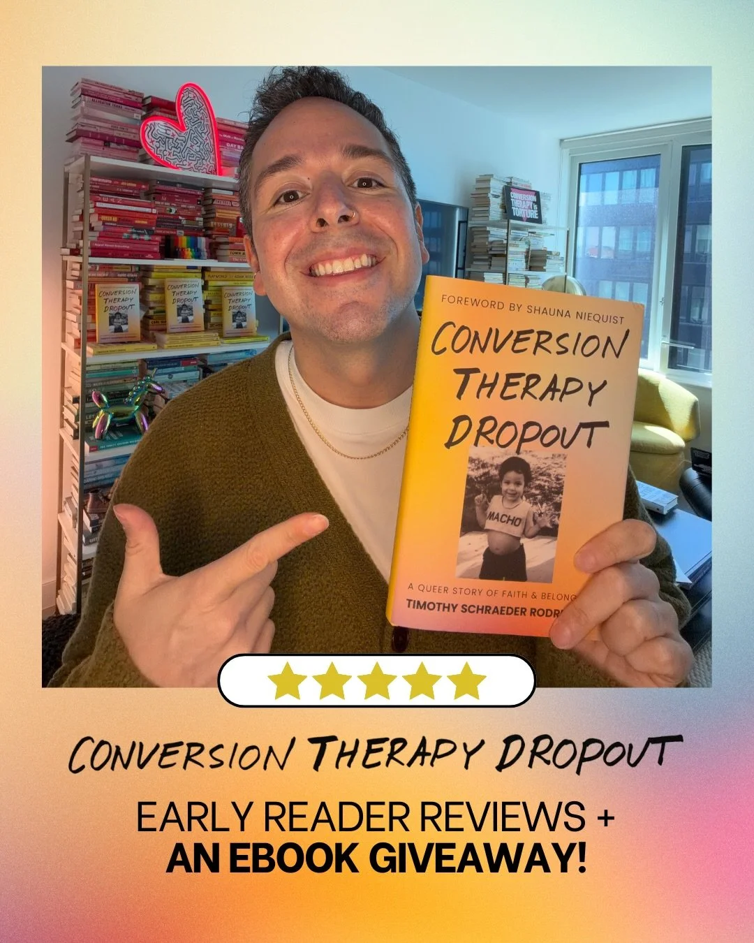 Every writer I&rsquo;ve talked to has said I should never read reviews... but I couldn&rsquo;t help myself. 🫣 

I am so incredibly grateful for the kind words early readers have shared about #ConversionTherapyDropout so far. 

Swipe to see what peop
