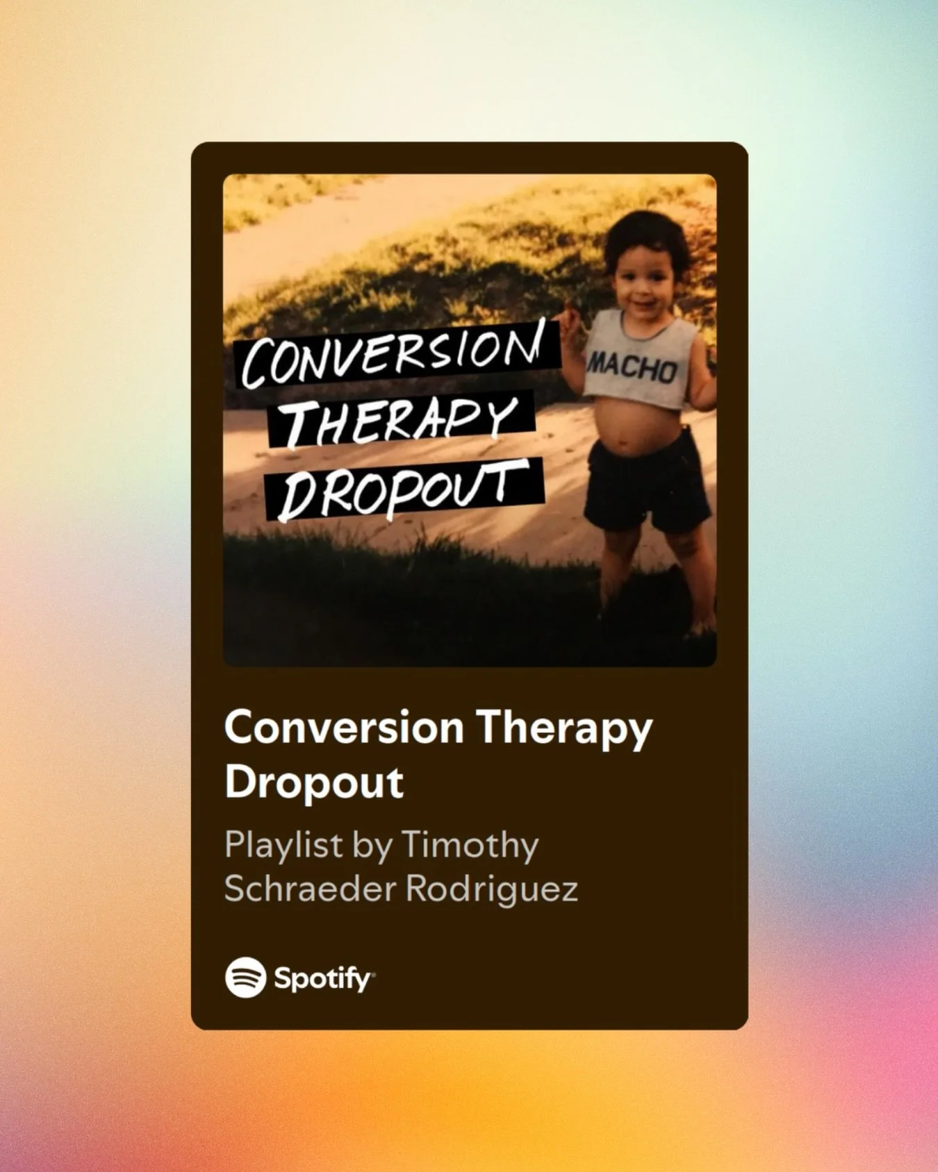 Want the soundtrack to #ConversionTherapyDropout? 🎧

I&rsquo;ve been hearing from so many of you that your copies of the book are arriving early, so I wanted to make sure you had the perfect background music for your reading.

I&rsquo;ve curated a S