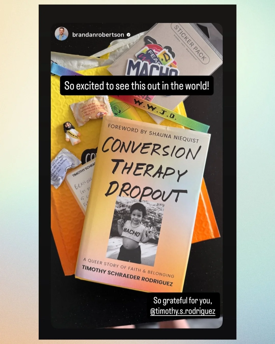 Holding #ConversionTherapyDropout in my hands was one thing, but seeing so many friends holding it in theirs now is&hellip; overwhelming. 🥹

Copies went out a week ago to all of the amazing folks who endorsed the book and some friends, and over the 