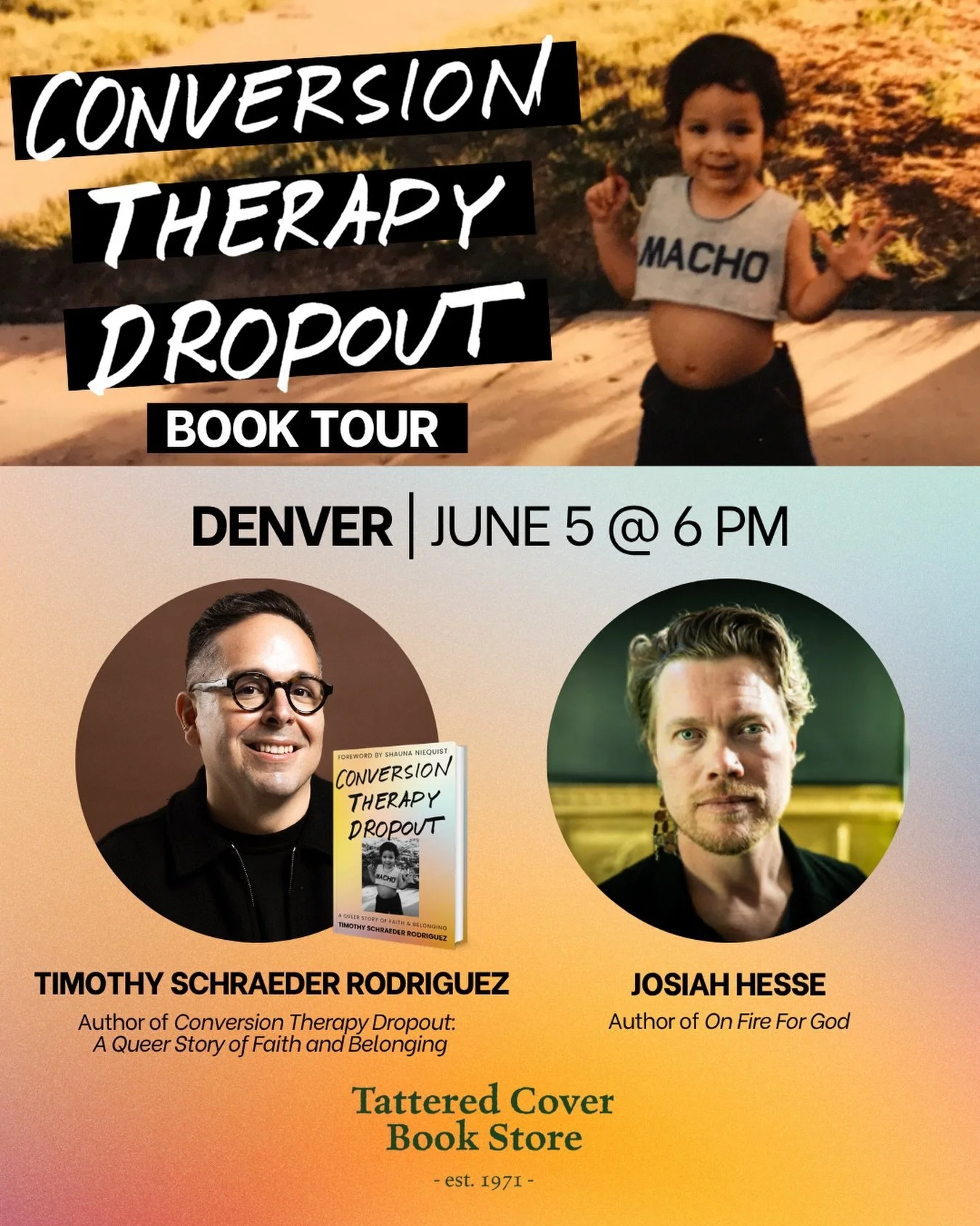 I&rsquo;m so honored to be heading to Denver on June 5 for the #ConversionTherapyDropout tour. Especially with the recent SCOTUS case on conversion therapy in Colorado, I am incredibly grateful to be able to come and share my story and experience. 

